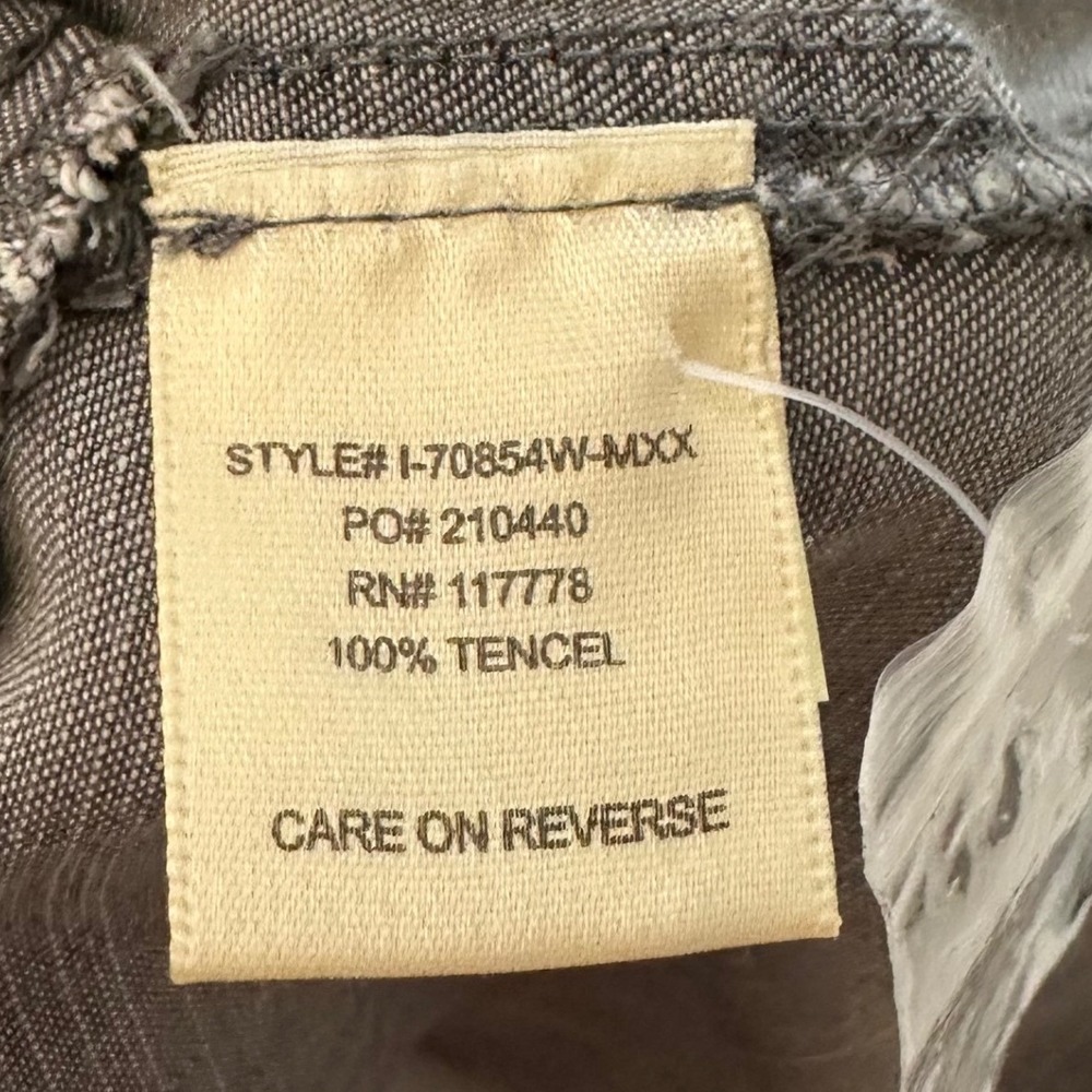 Gray Tencel Shirt Dress Size Small Drawstring Waist Utility Minimalist Casual - Picture 9 of 10